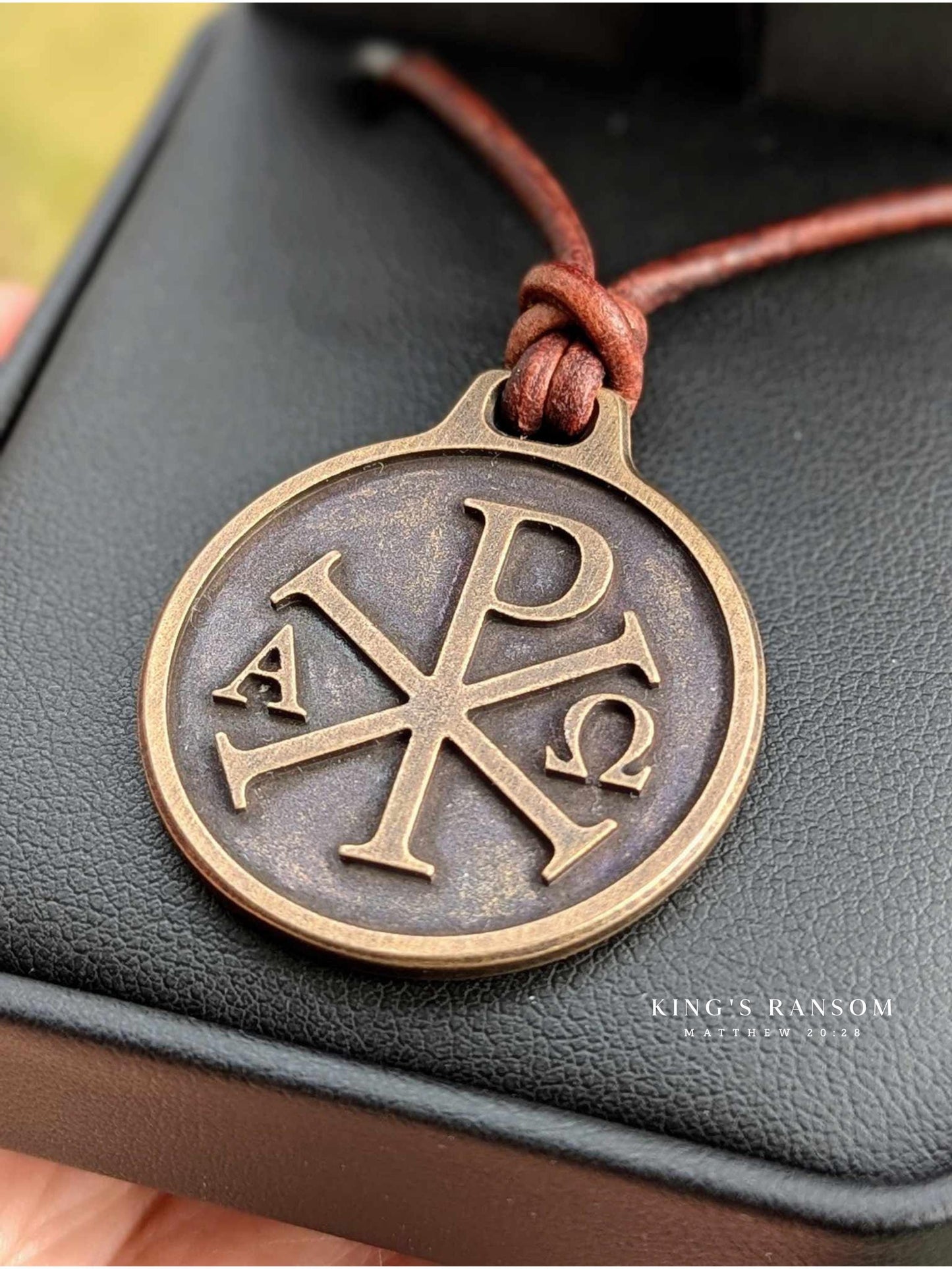 Chi Rho Alpha Omega Medallion, Bronze