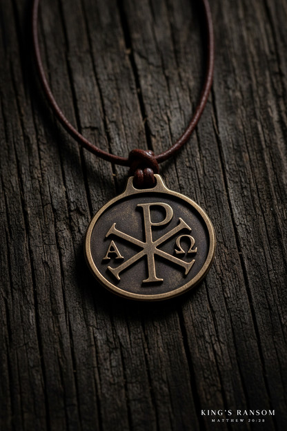 Chi Rho Alpha Omega Medallion, Bronze