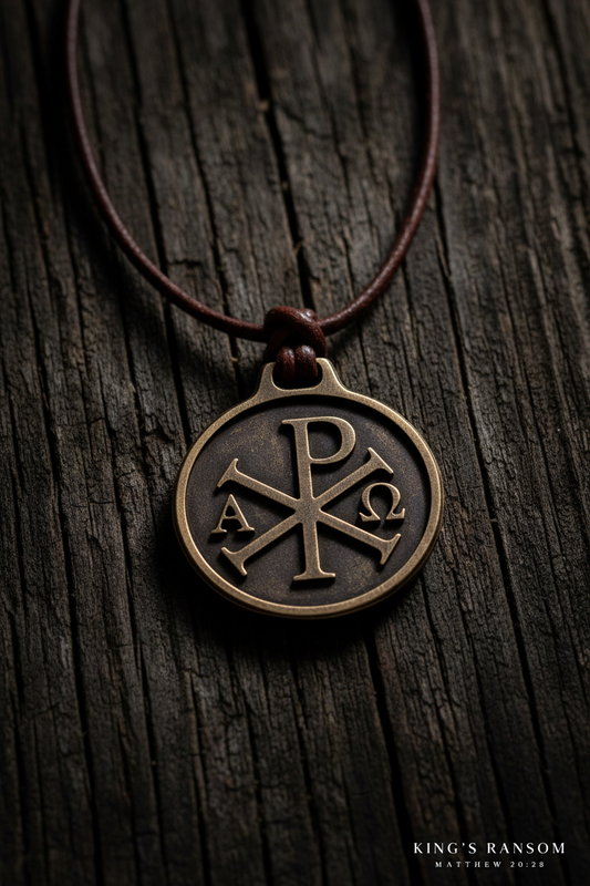 Chi Rho Alpha Omega Medallion, Bronze