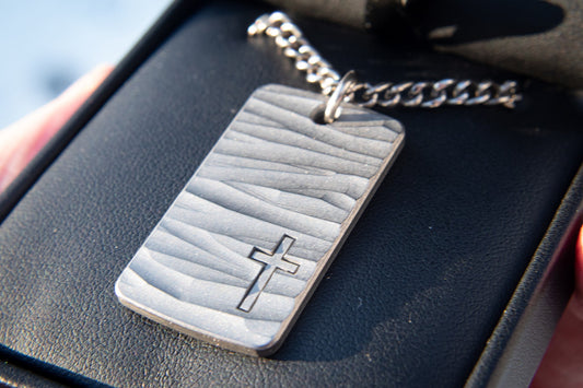 Rugged Cross Tag, Titanium